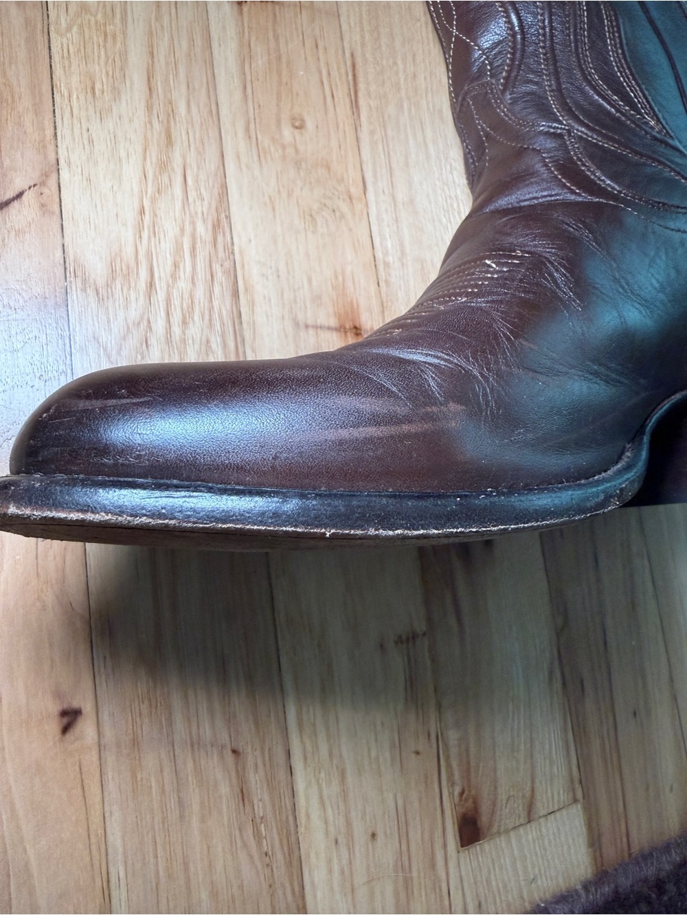 Tecovas The Cartwright Cowhide Cowboy Boots Iced Tea - Picture 11 of 13